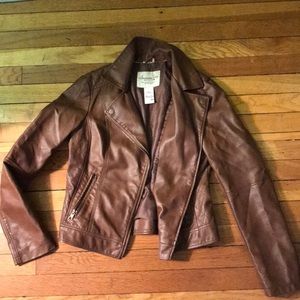 Brown leather jacket